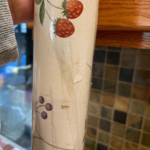 Village Strawberry Blueberry Flowers Print Wallpaper Drawer Lining Paper - Picture 9 of 16